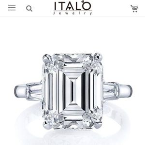 Italo Emerald Cut Engagement Ring 3 Stone Ring Promise Ring